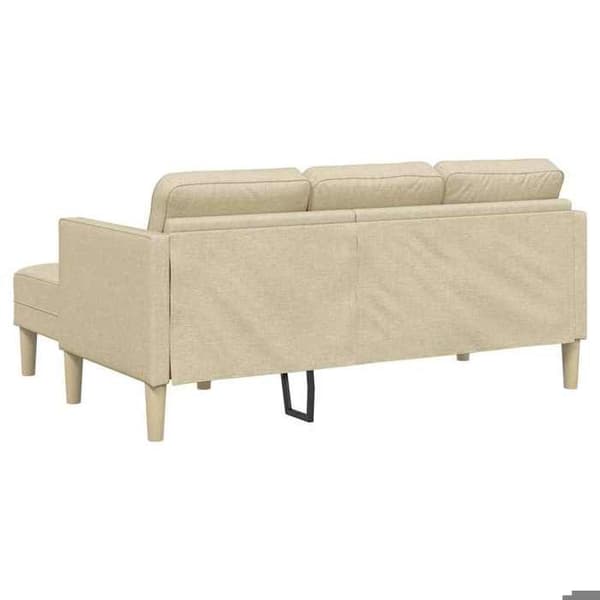vidaXL Soffgrupp med kuddar Creme Polyester 42001919