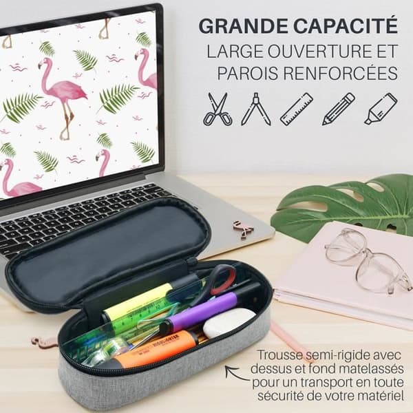 Skolmaterial - Waytex - 931161 - Semi-stiv - Stor kapacitet - Grå melerad