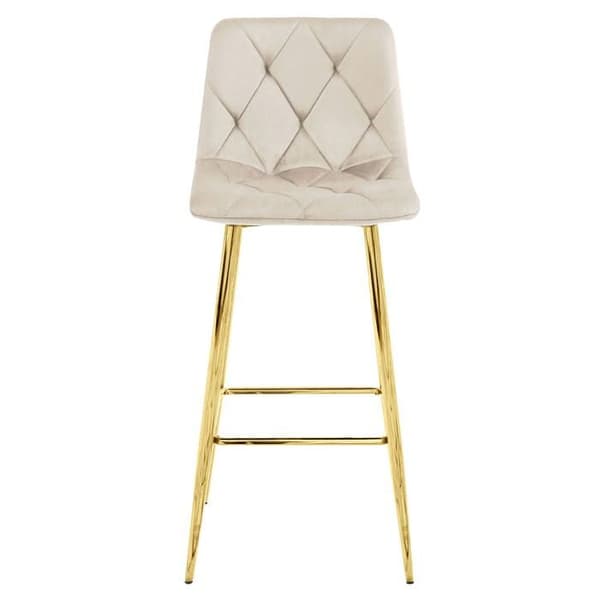 Taburett NADO - beige sammet / GULD ben x 4