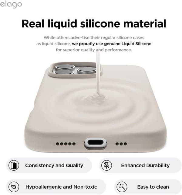 Elago MagSafe Silikonfodral till iPhone 16 Pro Stone
