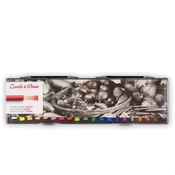 Mjuka pasteller CONTE A PARIS - Assortiment 20 - Plastlåda