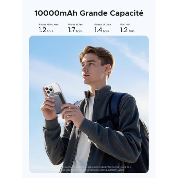 Externt Batteri - UGREEN - Nexode - 10000mAh - Qi2 15W - Magnetisk