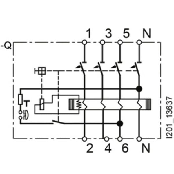 Siemens 5SV33466 Differensbrytare A 4 poler 63 A 0.03 A 400 V