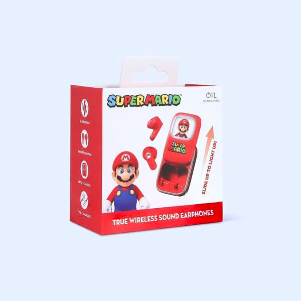 Hörlurar - OTL TECHNOLOGIES - TWS Slide Super Mario Röd