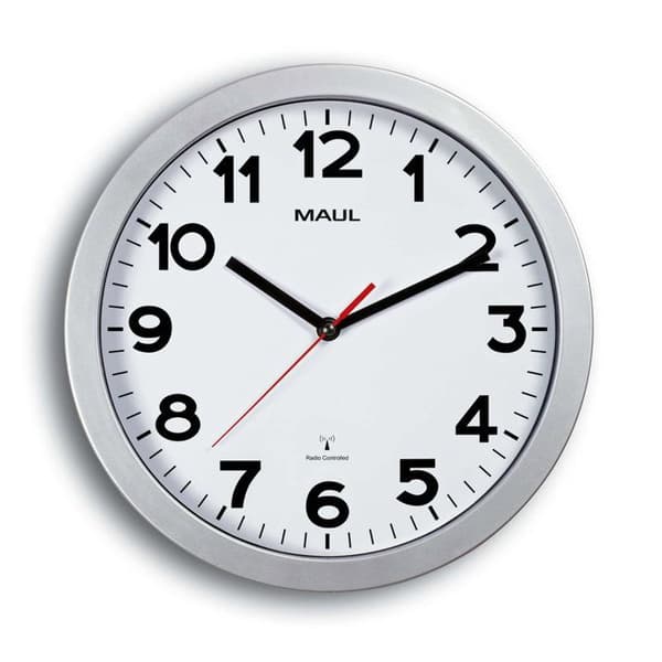 MAULstep Quartz väggklocka 30 cm silvervit-9053095
