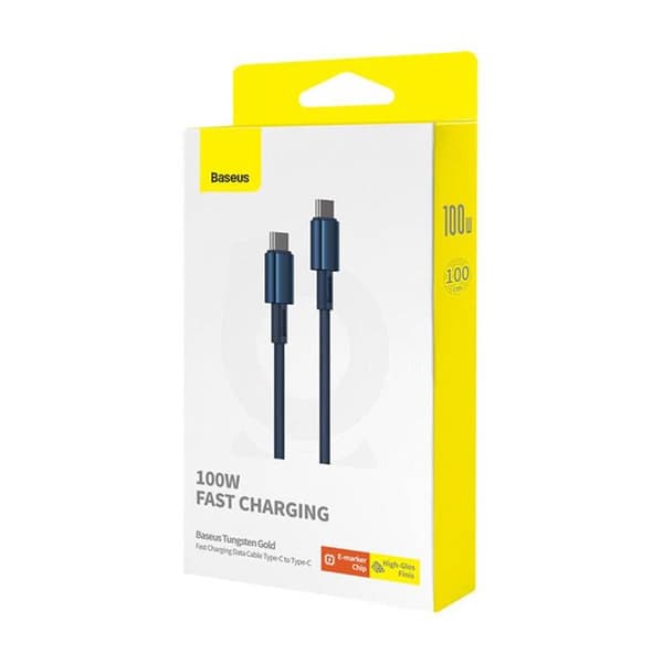 USB-C-kabel - BASEUS - Tungsten Gold - 100 W - 1 m - Blå