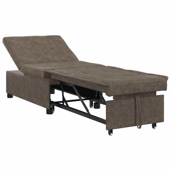 Mörkgrå bäddsoffa 67 x 194 x 38 cm Syntetmocka