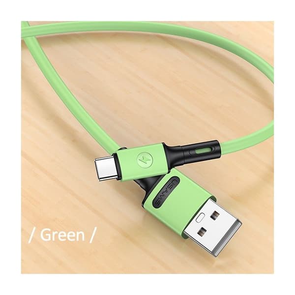 USB-C-kabel USAMS 1 m, snabb laddning, grön