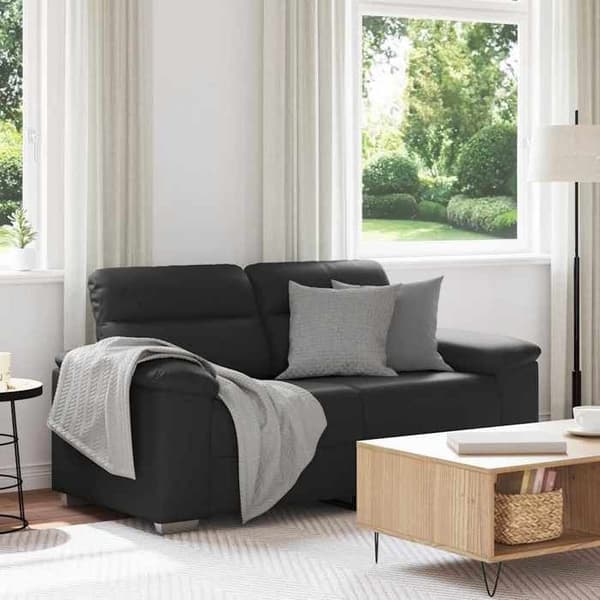 Soffa 2 platser Svart 120 cm Konstläder