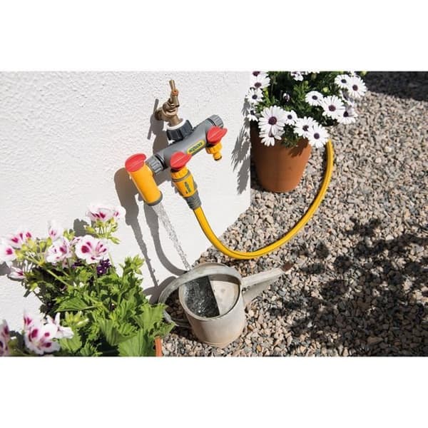Bevattningsanslutning - HOZELOCK - Flowmax - 2-kretsväljare - Justerbar flödesventil - Plast