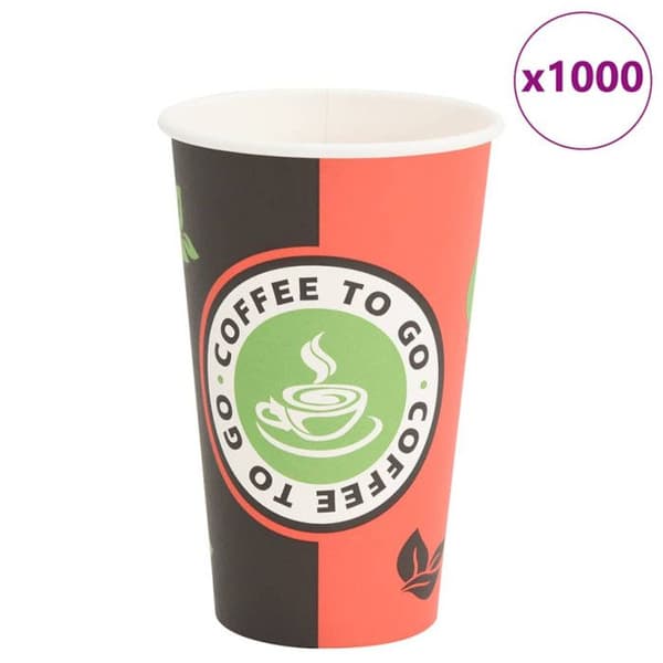 Papperskoppar 1000 st 16oz 400ml röd och svart