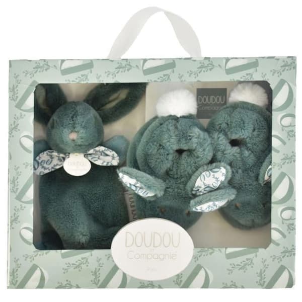 Presentlåda Min kanin-doudou + mina tofflor från Doudou&Compagnie