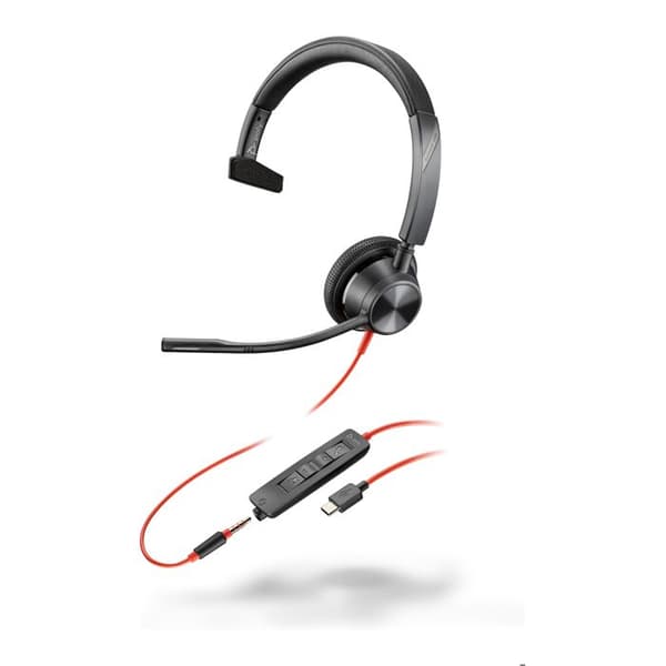 Hörlurar - HP - Poly Blackwire 3315 - Mono - USB-C - Inbyggd mikrofon - Volymkontroll