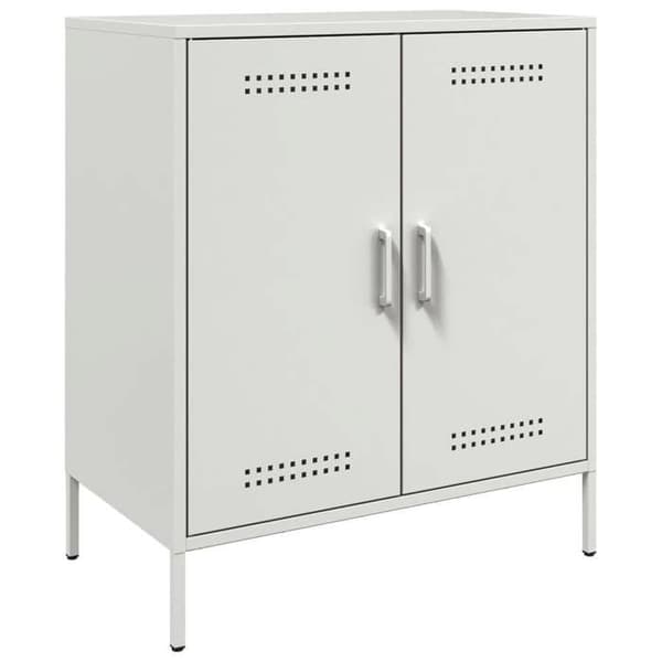 vidaXL Buffé vit 68x39x79 cm stål 842981
