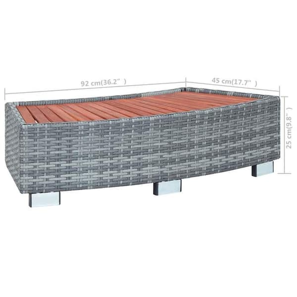 vidaXL Spa Step Grå Polyrotting 92 x 45 x 25 cm