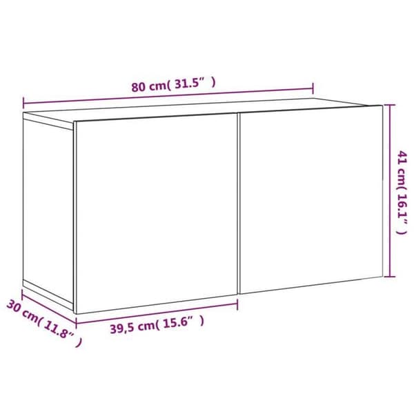 vidaXL vägg-tv Sonoma Grey 80x30x41 cm 836962