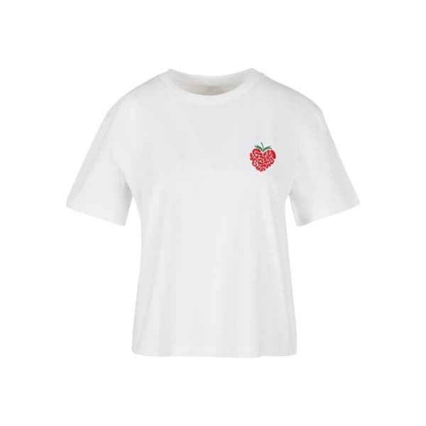 T-shirt dam Miss Tee Strawberry Heart - vit