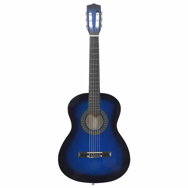 vidaXL klassisk gitarr för nybörjare och barn Blå 3/4 36"