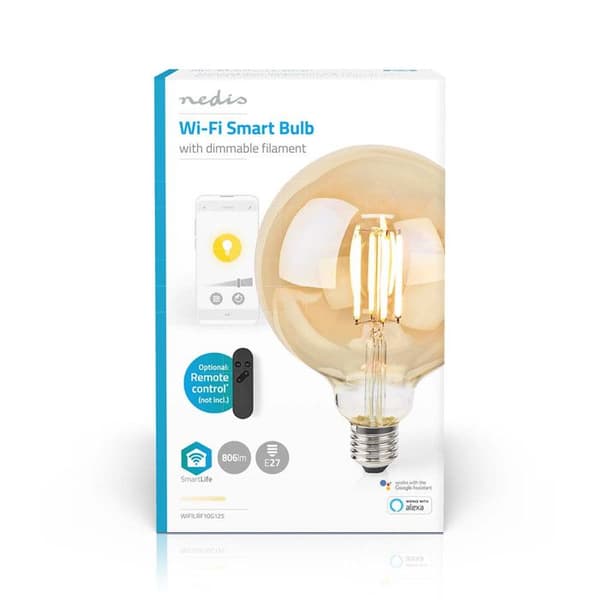 NEDIS LED SmartLife A Dimbar Wi-Fi Android IOS E27 7 W Varm Vit