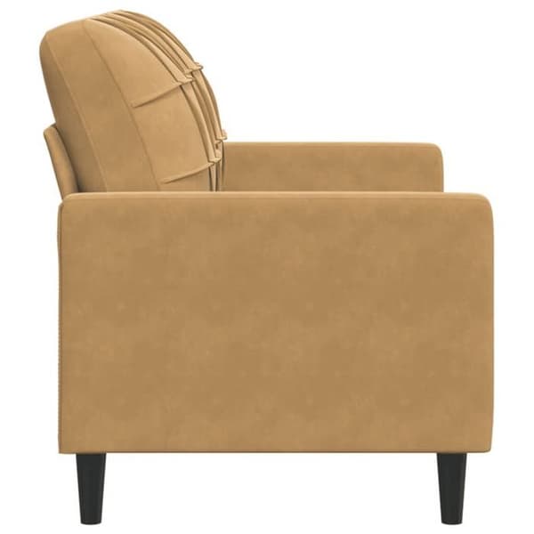 vidaXL 2-sitssoffa Brun 120 cm Sammet, soffa, stoppad soffa, vardagsrumssäte, loveseat, vardagsrumsoffa, soffa 4007621