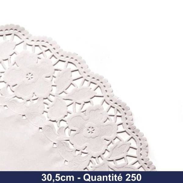 GDP - Rund duk av spets i papper - Vit - 31cm - x250
