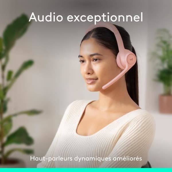 Hörlurar - Trådlösa - Logitech - Zone 300 - Bluetooth - Störningsskydd - Rosa