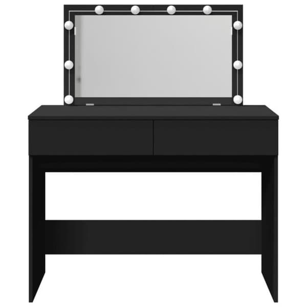 Coiffeuse med LED svart 100x40x120 cm