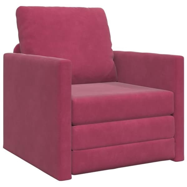 Soffa Lit 2 i 1 Röd Vin 74x77x81 cm Sammet