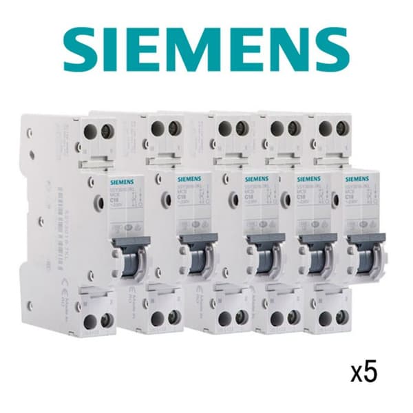 Pack med 5 elektriska säkringar fas + neutral 16A