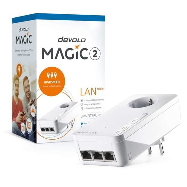 Devolo Magic 2 LAN Triple: Extra adapter för stabilt hemnätverk via strömkabel