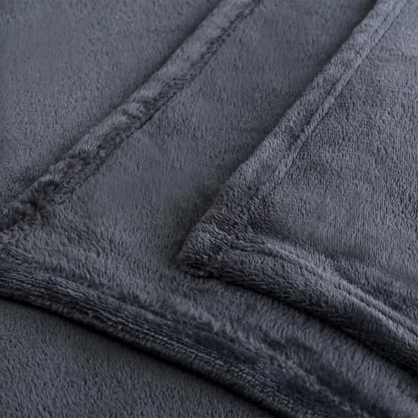 Täckning - Mikrofiberfilt - 220x240 cm - Grafit - 100% Polyester