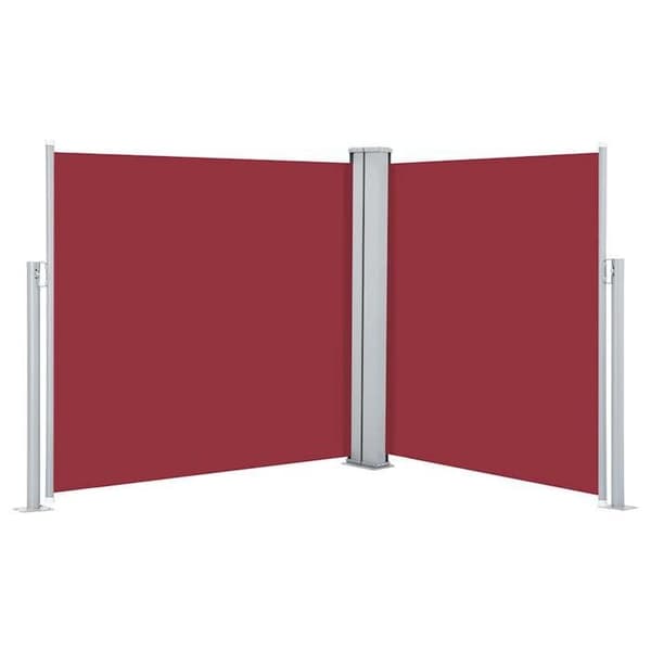 vidaXL Infällbar sidomarkis Röd 100 x 600 cm