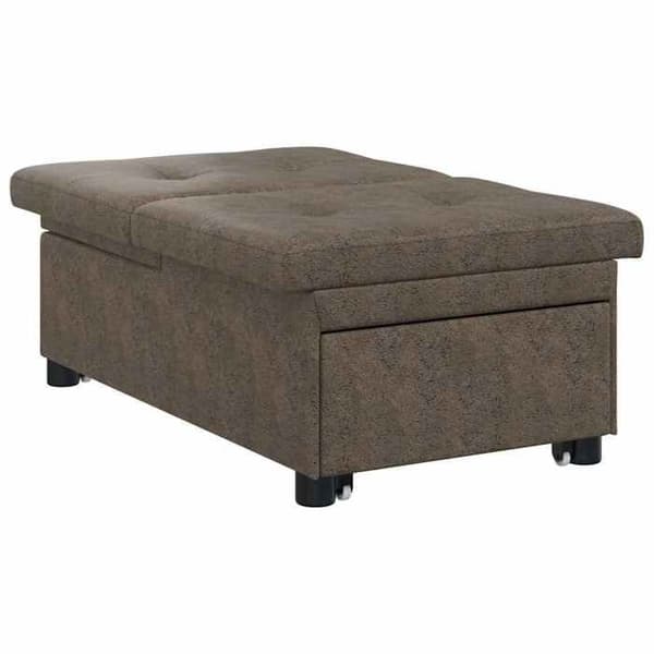 Mörkgrå bäddsoffa 67 x 194 x 38 cm Syntetmocka