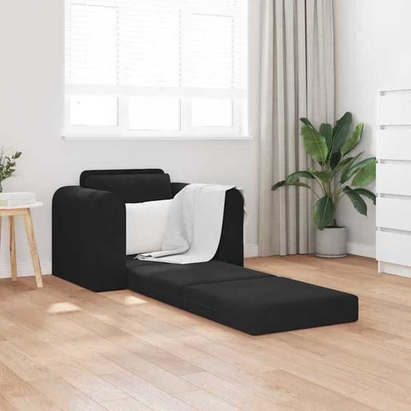 Sängsoffa 2-i-1 Svart 98x71x83 cm Sammet