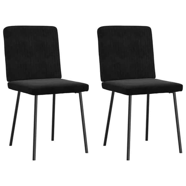 vidaXL Matstolar set om 2 Svart Sammet 4101192