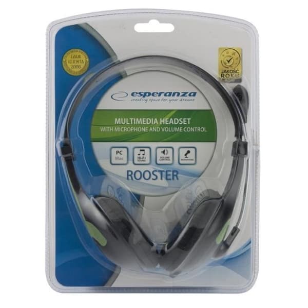 Stereo Headset - ESPERANZA - EH158G - Microphone - Wired - Green
