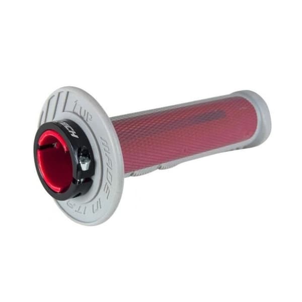 Motocrossgrepp R-Tech R20 Lock-on 1/2 Waffle - fluorröd - TU