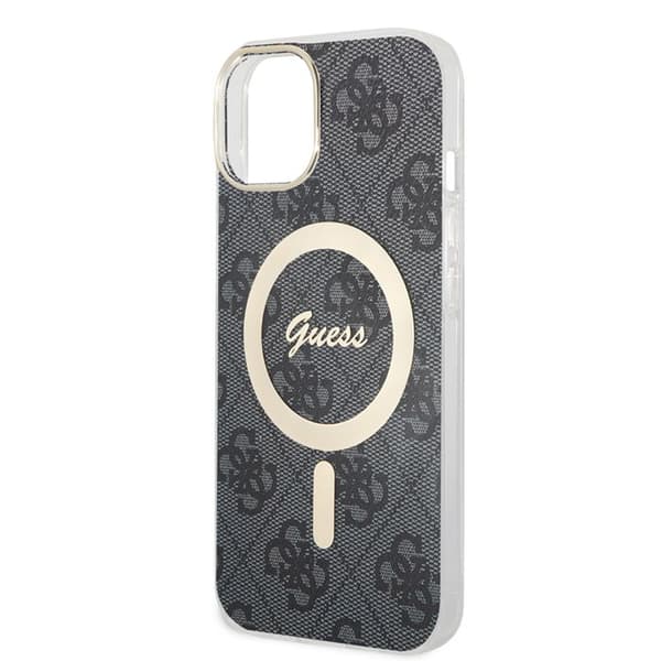 Coque Guess IML 4G MagSafe för iPhone 15 Plus - Svart