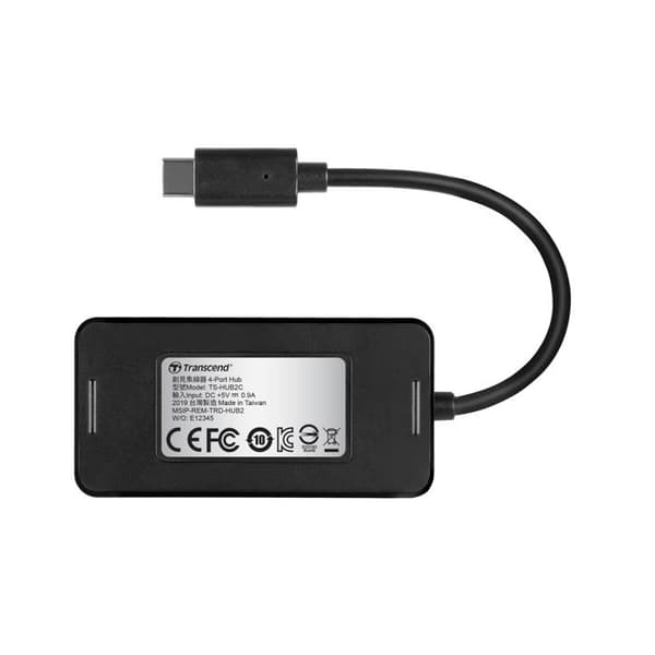Koncentrator (hubb) - TRANSCEND - USB 3.1 Gen1 4-portshubb, typ C, TS-HUB2C - Vit - USB-driven