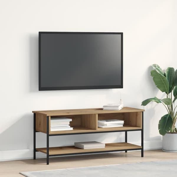 TV-möbel - Ek Artisan - 100x35x45 cm - Ingenjörsträ - Stål