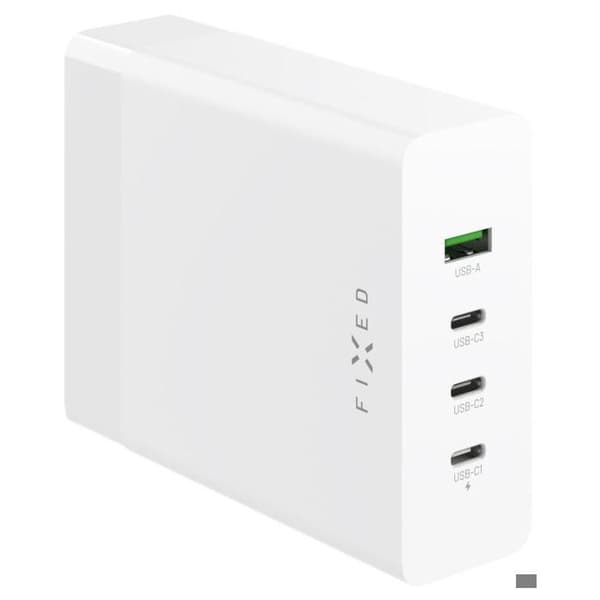 Strömadapter - FIXERAD - Laddstation - 3xUSB-C - 1xUSB-A - 200W vit