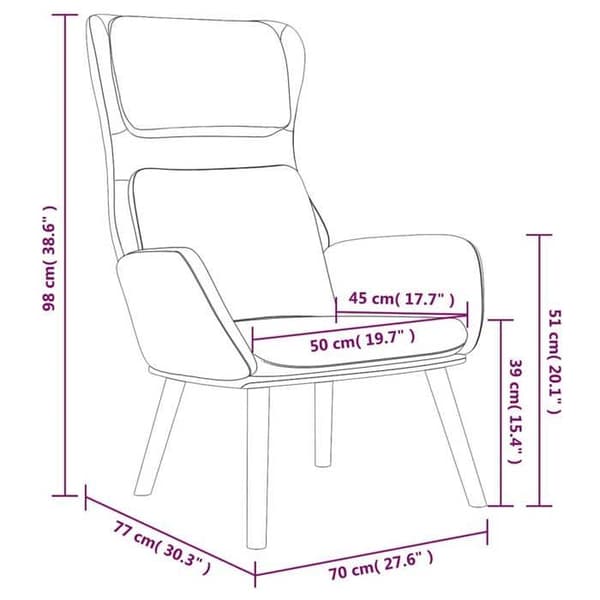 vidaXL avkopplingsstol Rosa sammet 341355