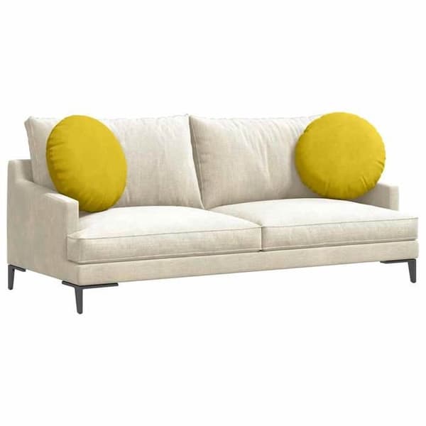 vidaXL Sittkuddar 2 st Gul Ø50 x 19 cm Sammet 42014181