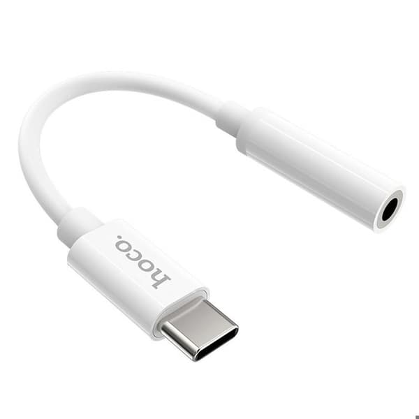Ljudadapter - HOCO - LS30 - Typ-C till Jack 3,5 mm - Vit - Ljudöverföring
