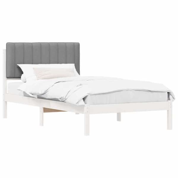 vidaXL Sängram med stoppad huvudgavel Ljusgrå, Sovrum, Rektangulär, Modern, Hållbar 878073