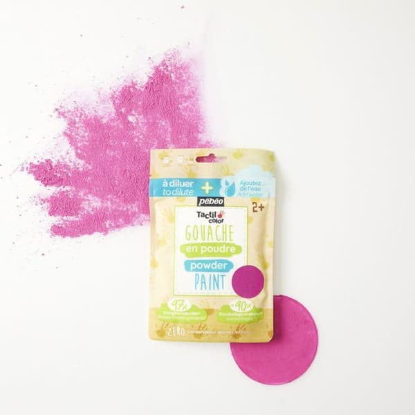 Påse Gouache pulver 100g Rosa