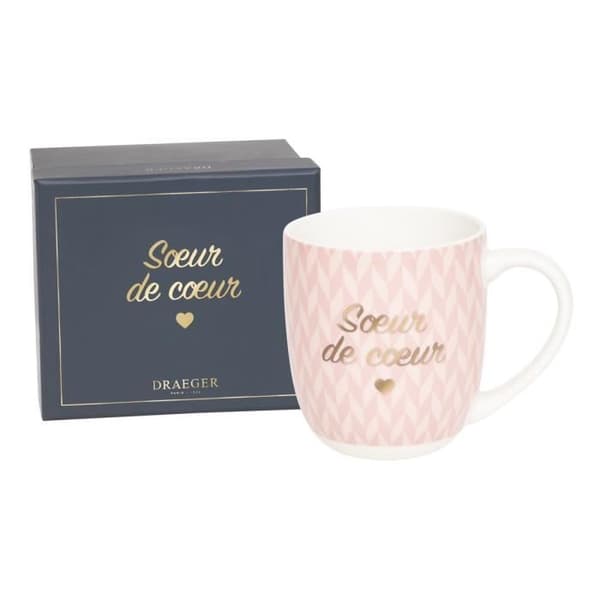 Mugg - Draeger Paris - Sœur De Cœur - Keramik - Rosa - 320 mL