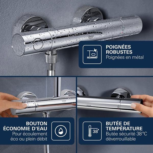 GROHE Precision Get termostatisk badduschblandare - Väggmontering - Krom