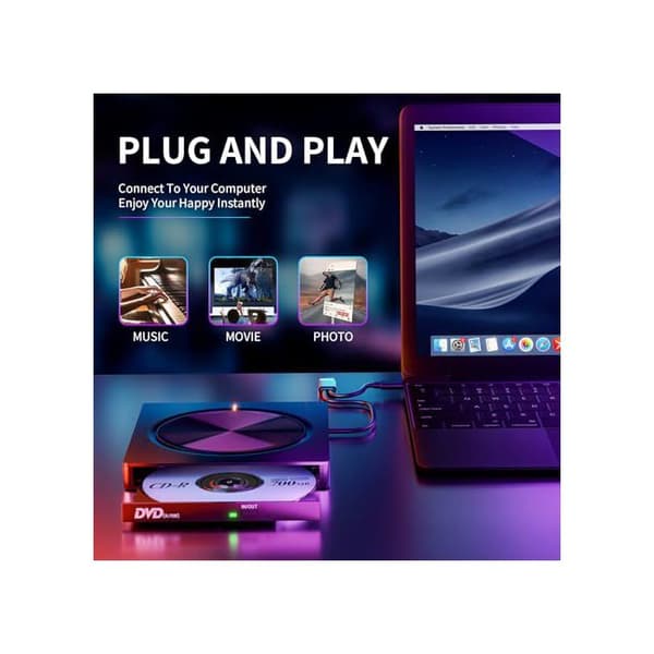 Extern CD/DVD-läsare - GENERISK - Umaniy - USB 3.0 - Typ-C - Plug & Play