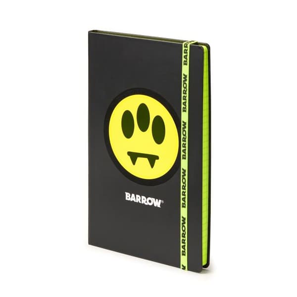 Pigna Cahier Barrow 13×21 cm Svart — Gula linjerade sidor, blank serigrafi, elastisk